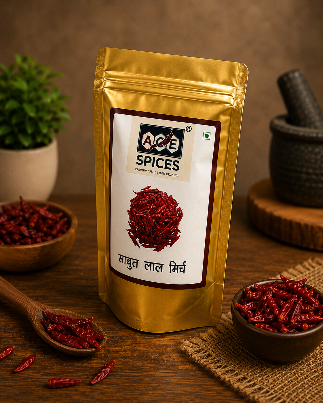 ACE Spices Whole Red Chilli (Sabut Lal Mirch) | Premium Quality | 100% Natural