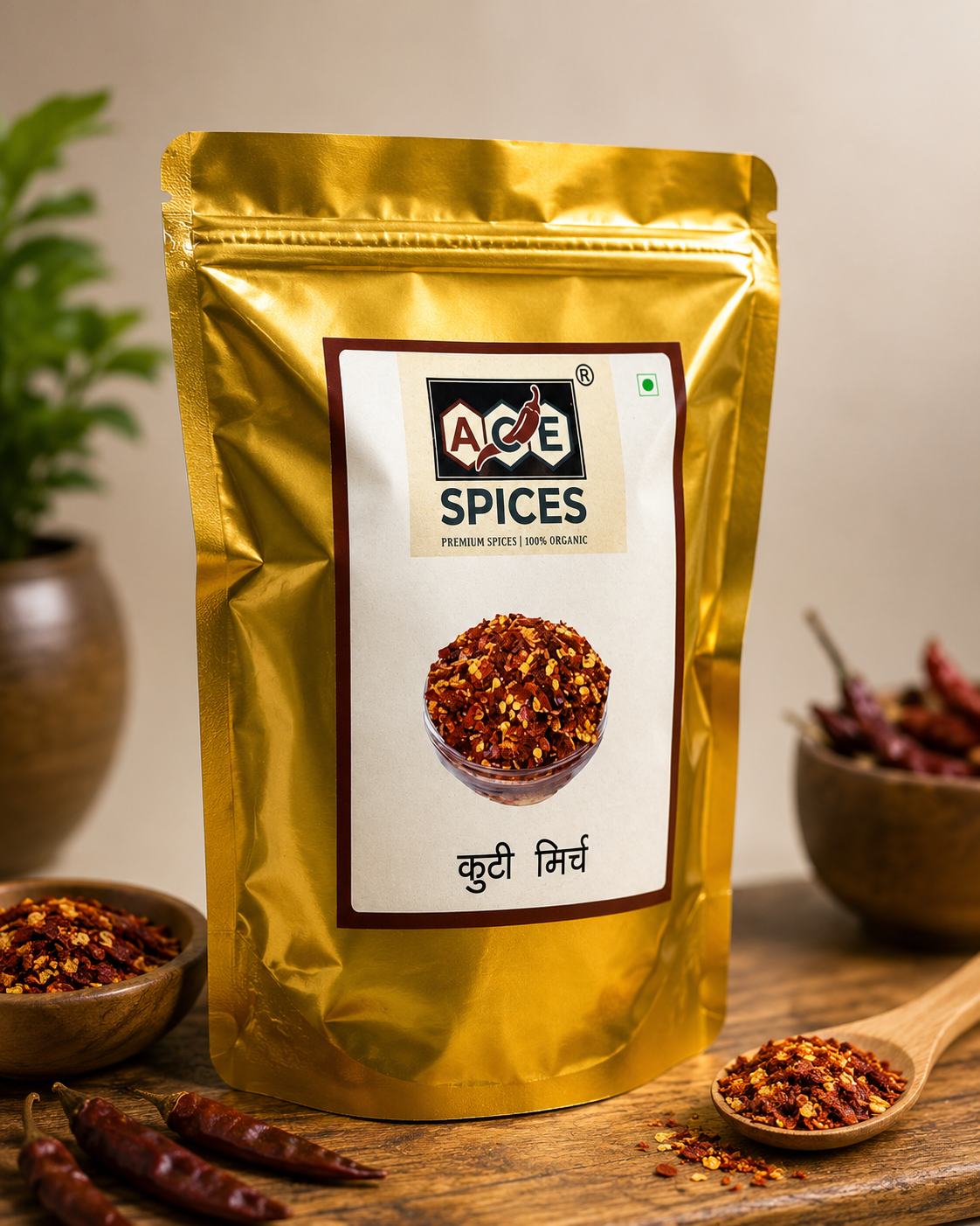 ACE Spices Kutti Mirch (Crushed Red Chilli) | 100% Pure & Fresh