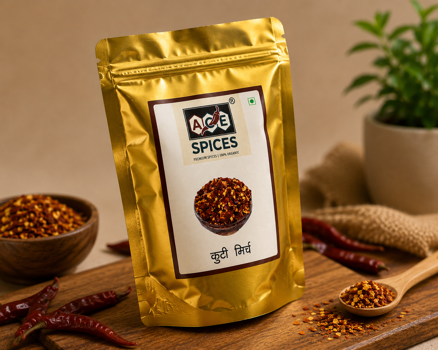 ACE Spices Kutti Mirch (Crushed Red Chilli) | 100% Pure & Fresh