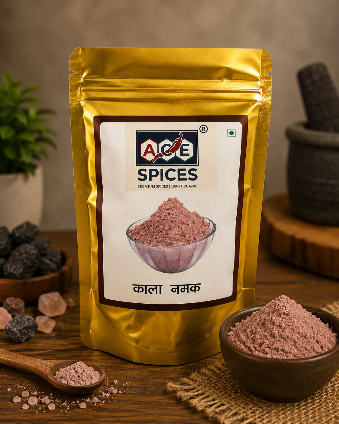 ACE Spices Premium Black Salt (Kala Namak) Powder | Premium Quality | 100% Pure