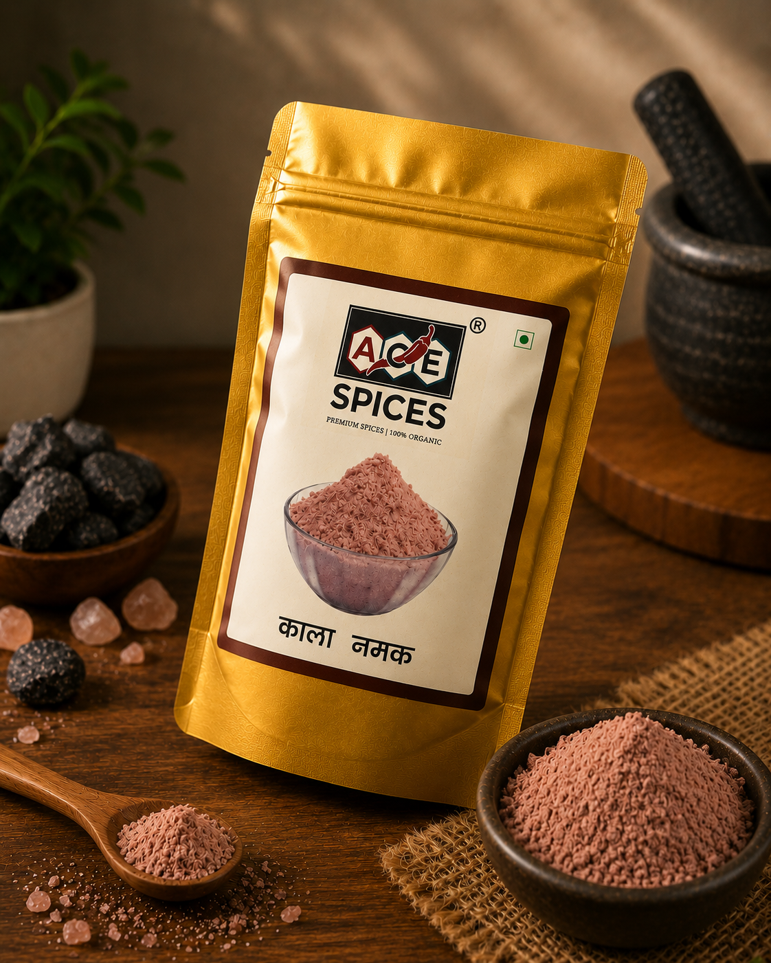 ACE Spices Premium Black Salt (Kala Namak) Powder | Premium Quality | 100% Pure