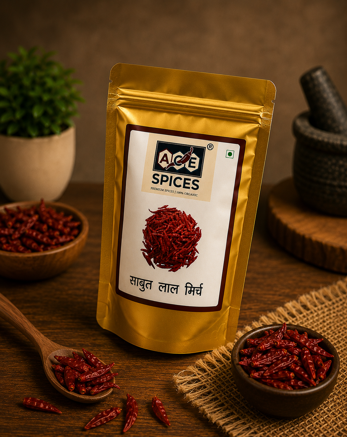 ACE Spices Whole Red Chilli (Sabut Lal Mirch) | Premium Quality | 100% Natural