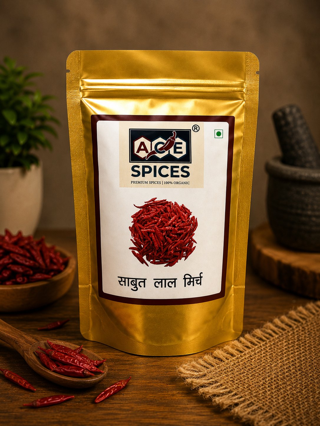 ACE Spices Whole Red Chilli (Sabut Lal Mirch) | Premium Quality | 100% Natural